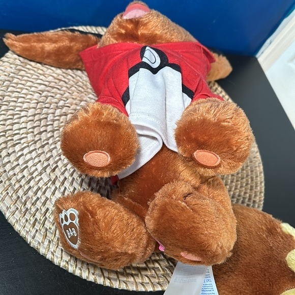 Build A Bear BAB Plush Stuffed Pokemon Eevee Brown/Yellow w/Red Hoodie Shirt - Picture 9 of 9